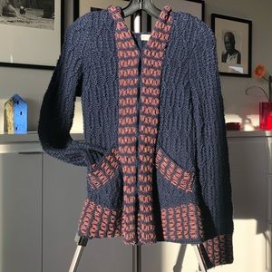 {Anthro} Hooded Knit Cardigan 🧶